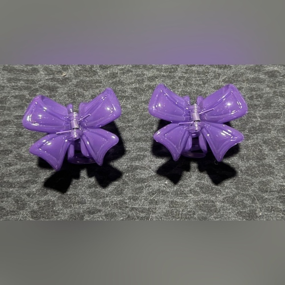 Purple Bow Hair Claw Clips